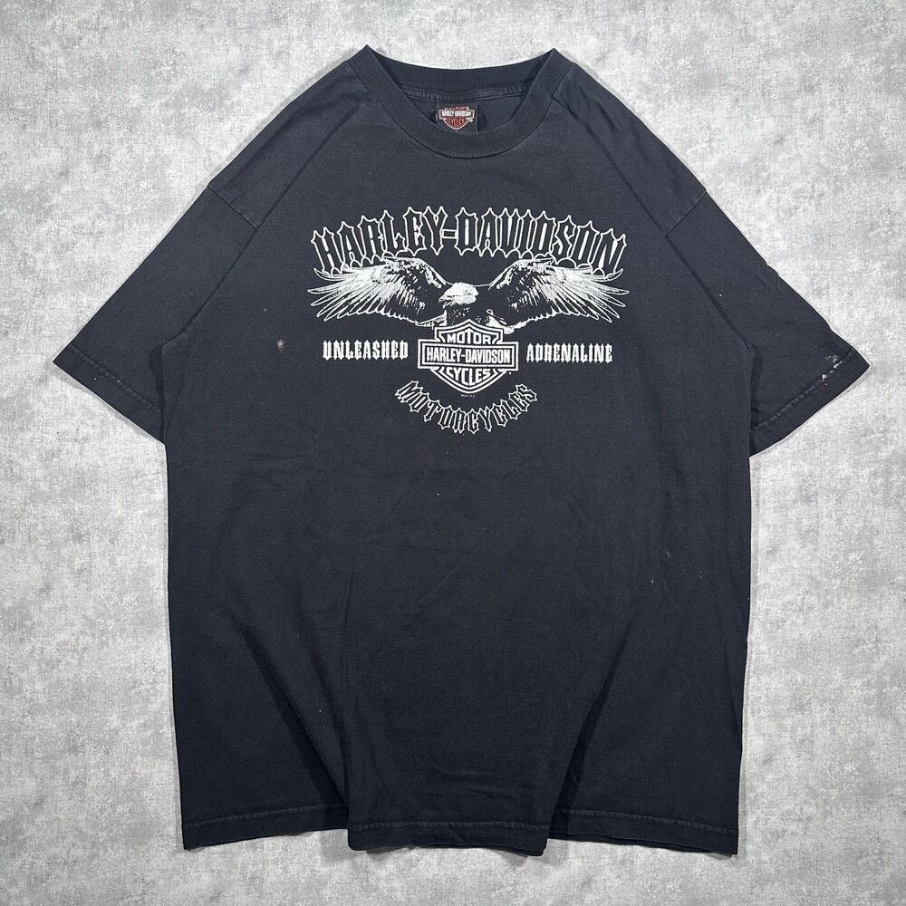 Vintage 90s Harley Davidson Motorcycles Black Mens XL T-Shirt Biker Grunge
